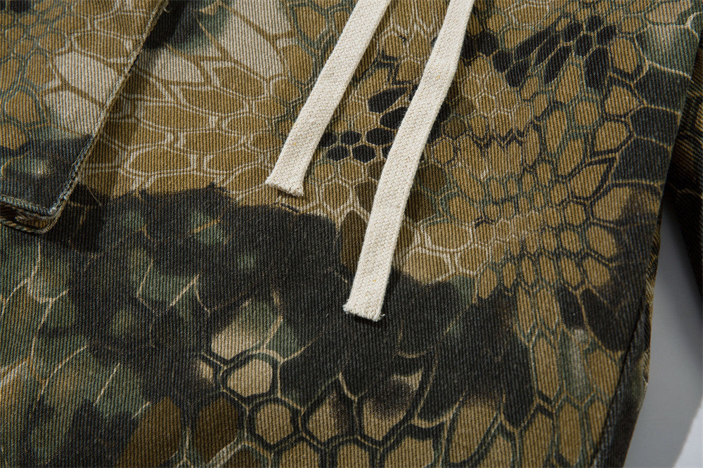 Animal Serpentine Camouflage Workwear Shorts Men