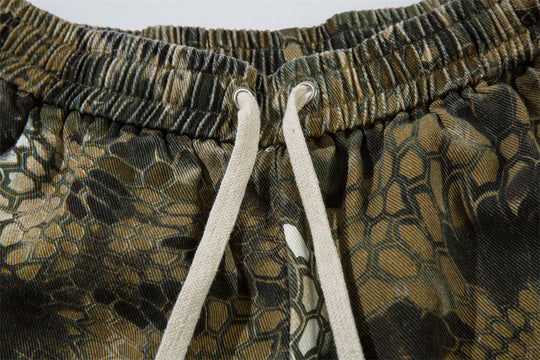 Animal Serpentine Camouflage Workwear Shorts Men