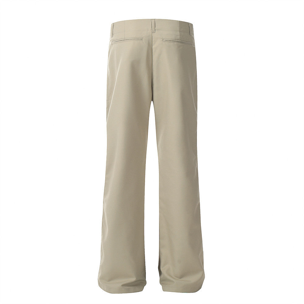 Solid Color Casual Wide-leg Trousers Men