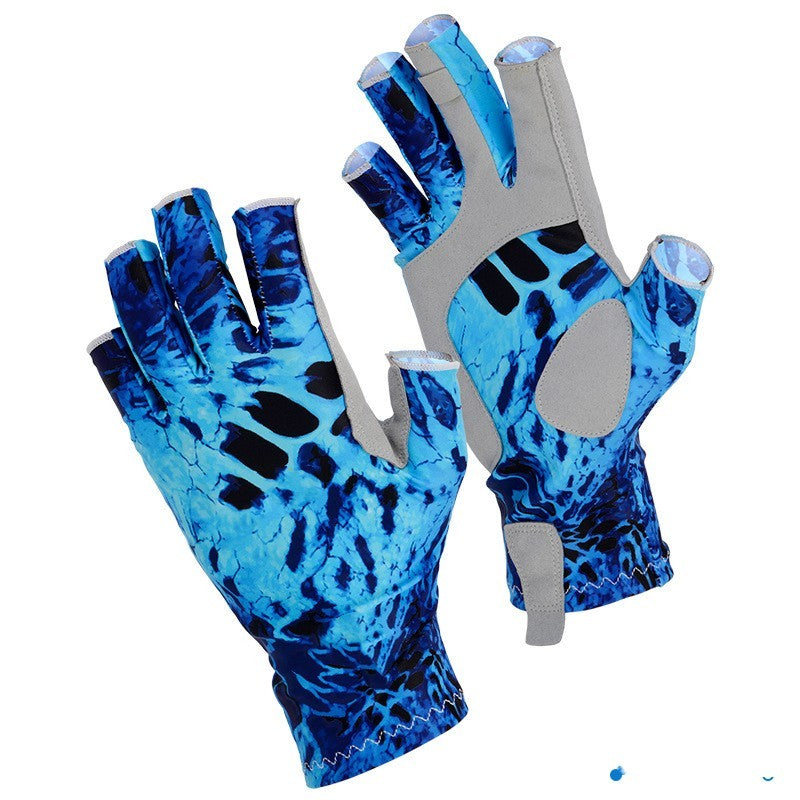 Fishing Gloves Exposed Five Fingers Breathable Non-slip Sunscreen Men