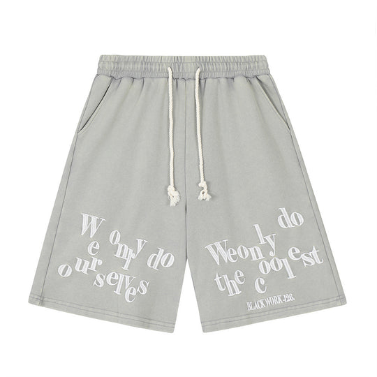 Fashion English Letter Loose Shorts Men