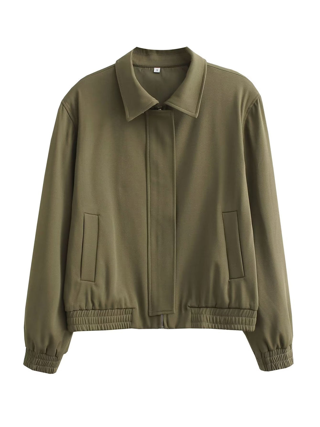 Spring New European And American Style Women's Zipper Lapel Jacket Women