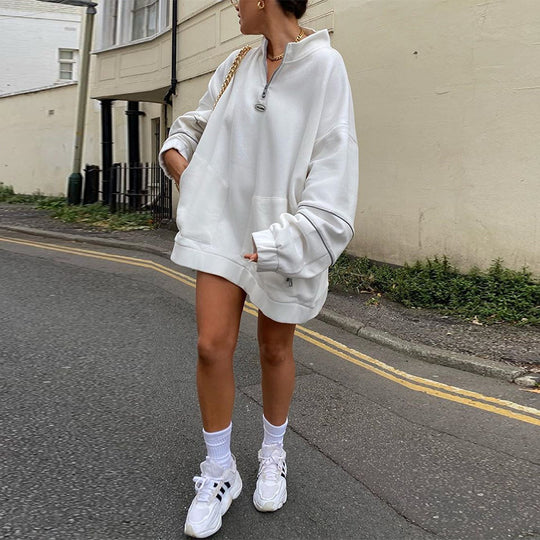 Street Hot Sale Women's Pocket Personalized Design Sweater Women Jacket