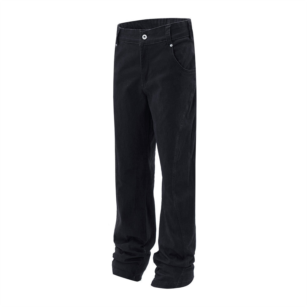 Fashion Solid Color Denim Trousers Men