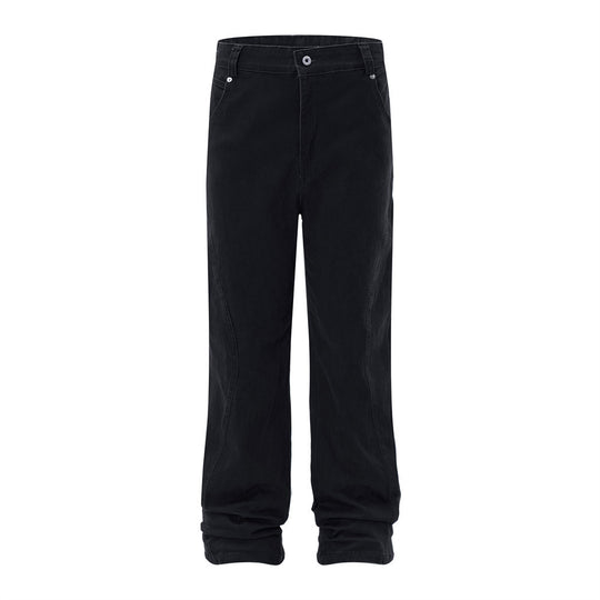 Fashion Solid Color Denim Trousers Men