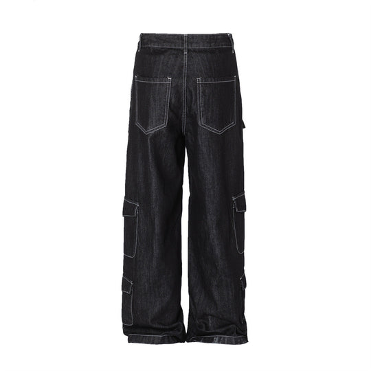 Stylish Multi-pocket Denim Trousers For Men
