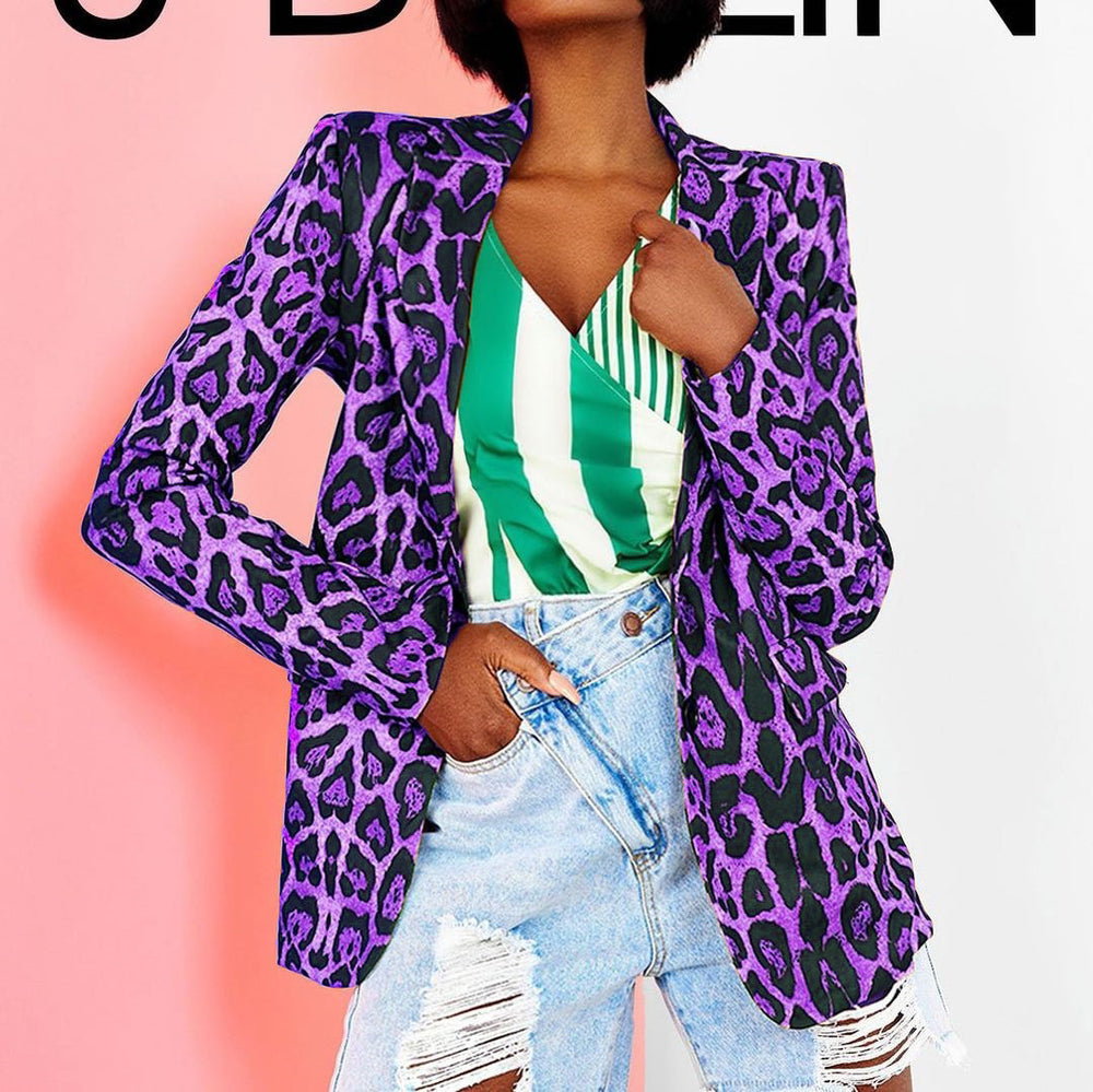 New Fashion Lapel Slim Cardigan Temperament Solid Color Suit Jacket Women