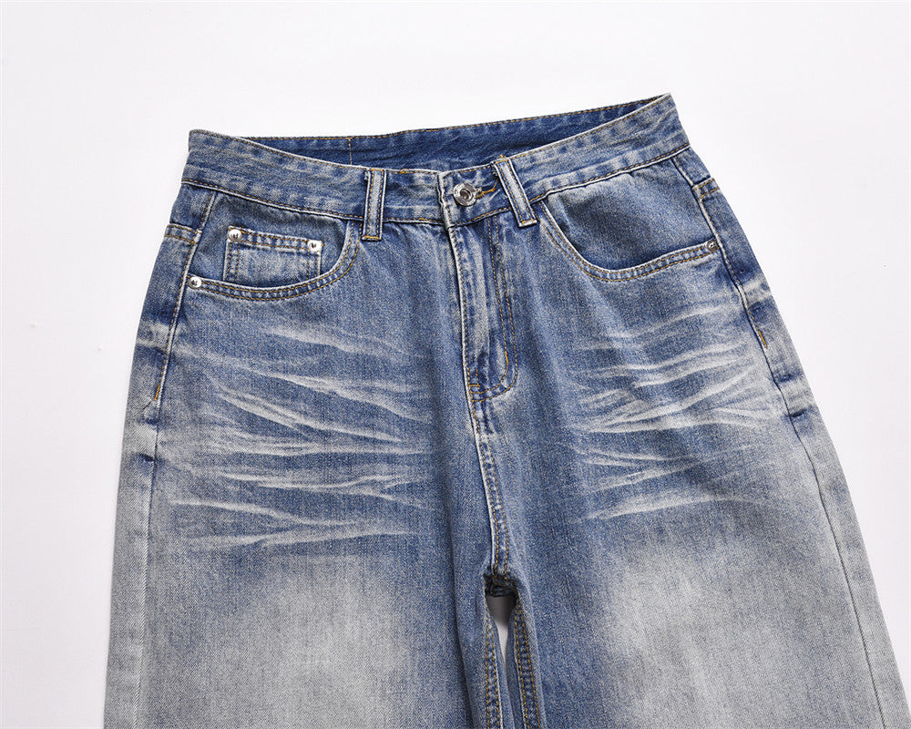 Fashion Wide-leg Denim Trousers For Men