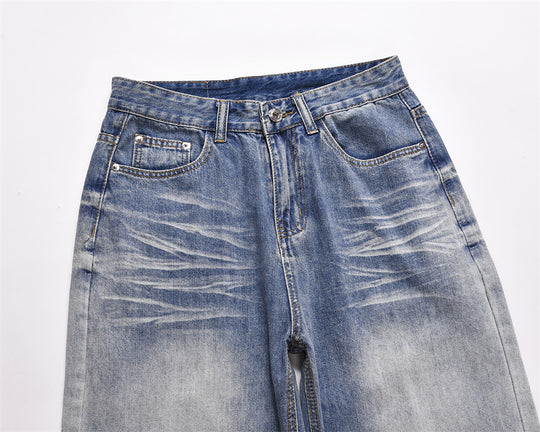Fashion Wide-leg Denim Trousers For Men