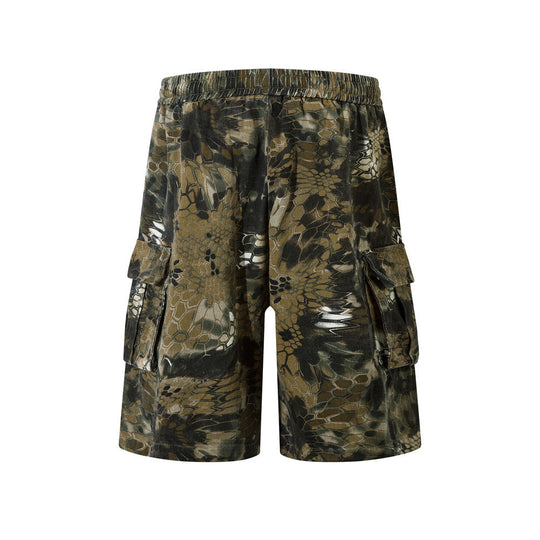 Animal Serpentine Camouflage Workwear Shorts Men