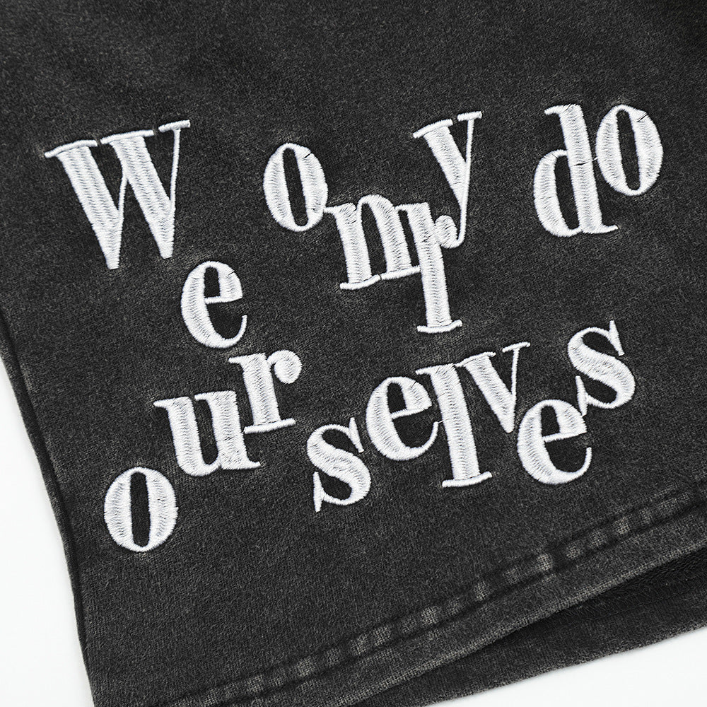 Fashion English Letter Loose Shorts Men