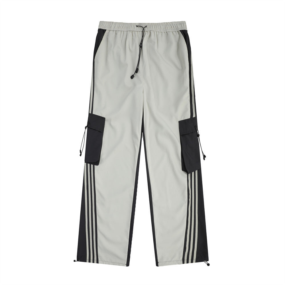 Contrast Color Overalls Casual Trousers For Men