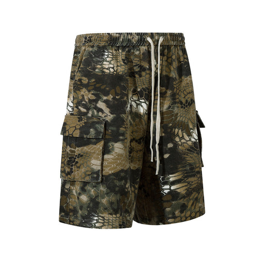 Animal Serpentine Camouflage Workwear Shorts Men