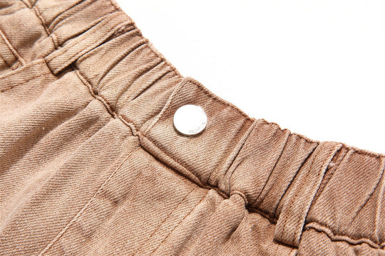 Gradient Hanging Dyed Denim Loose Shorts Men