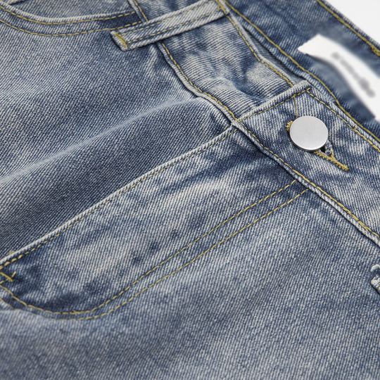 Splash Ink Loose Denim Trousers Men And Women