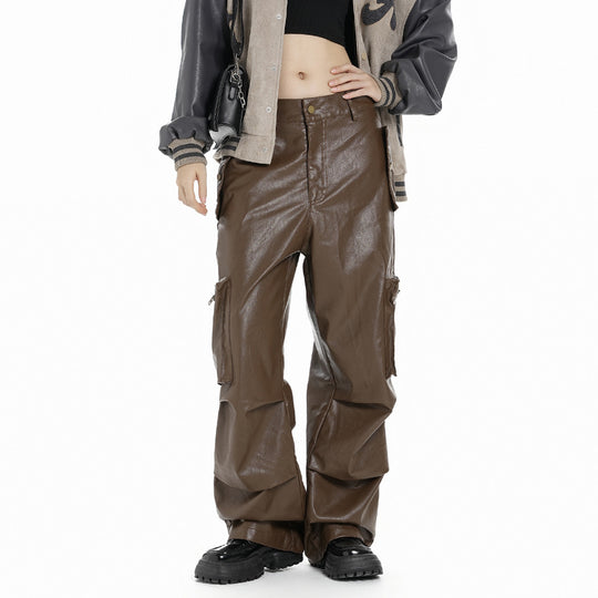 Tooling PU Leather Trousers For Men And Women