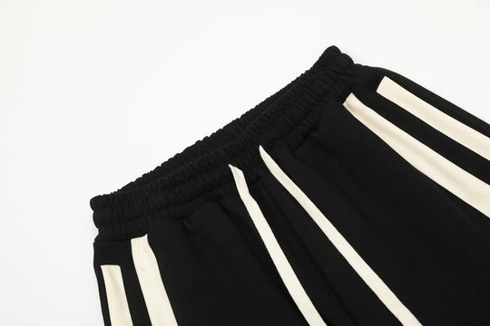 American Street Stitching Contrast Color Stripes Hip Hop Shorts Men