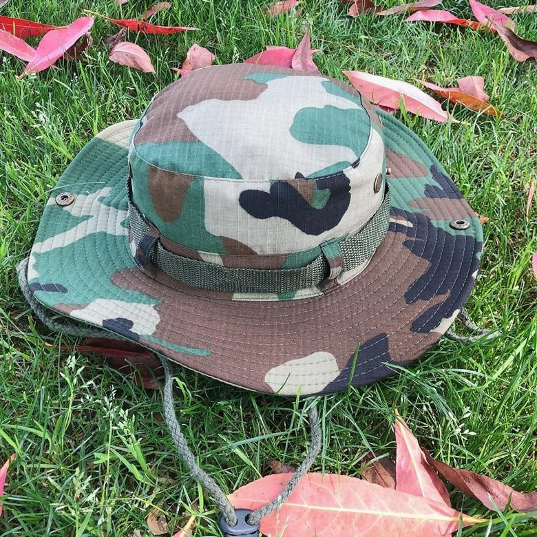 Boonie Hat Beige Broad-brimmed Hat Checked Cloth Men Women Mountaineering Outdoor Double-sided