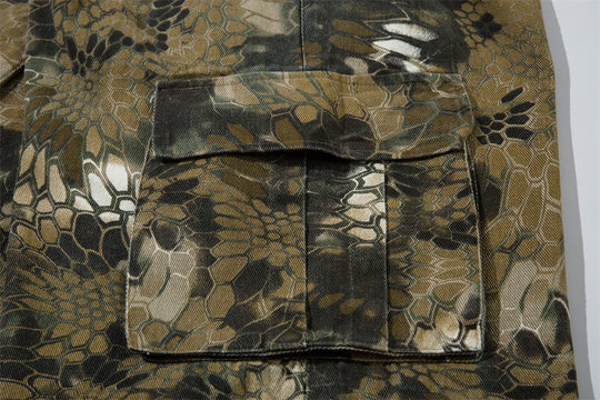 Animal Serpentine Camouflage Workwear Shorts Men