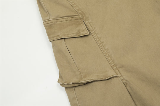 Multi-pocket Denim Straight-leg Trousers Men