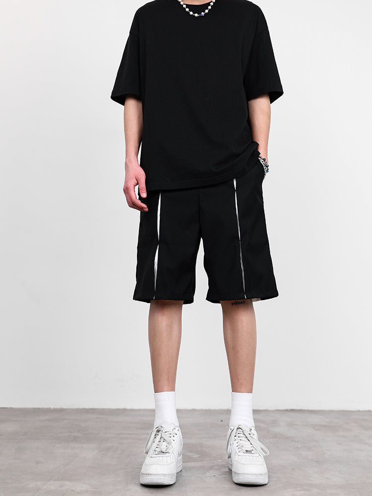 Niche Design Sense Stitching Contrast Color Suit Shorts Men