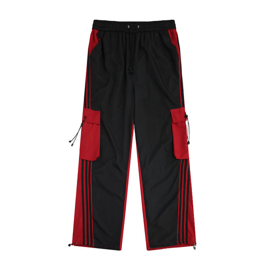 Contrast Color Overalls Casual Trousers For Men