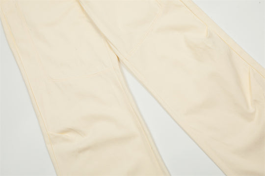 Solid Color Workwear Straight-leg Trousers Men