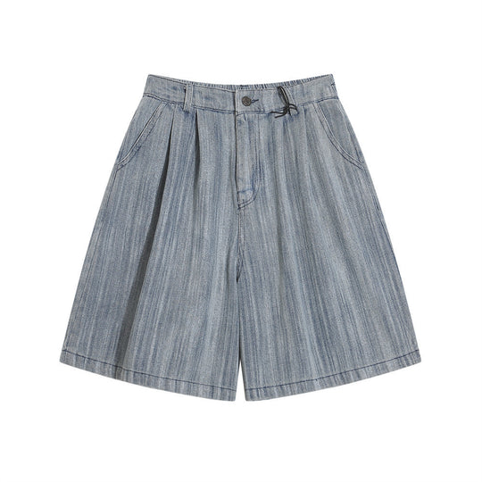 Fashion Tie-dye Denim Loose Shorts Men