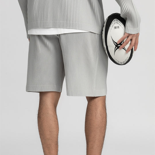 Thin Loose Casual Pants Pleated Elastic Waist Shorts For Men