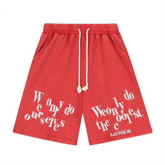 Fashion English Letter Loose Shorts Men