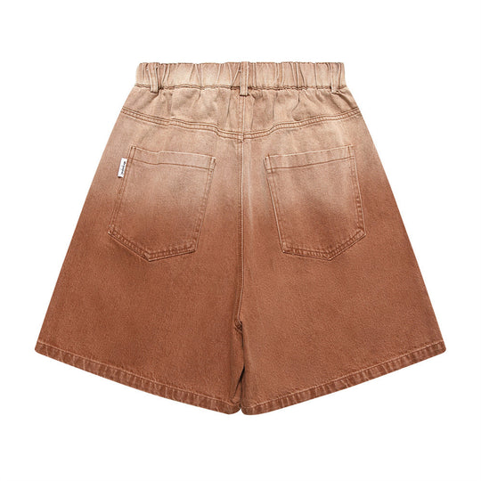 Gradient Hanging Dyed Denim Loose Shorts Men
