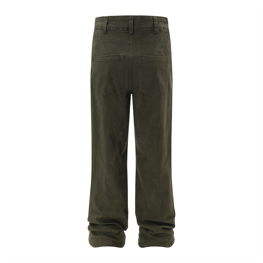 Fashion Solid Color Denim Trousers Men