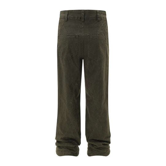 Fashion Solid Color Denim Trousers Men