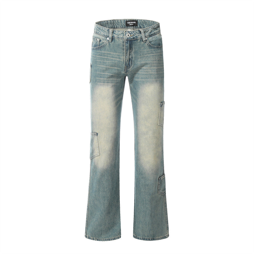 Fashion Personality Washing Denim Trousers Men