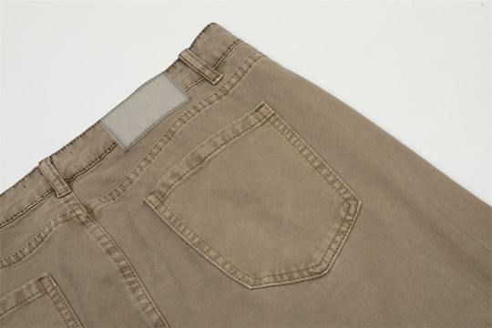 Washed Denim Straight-leg Trousers Men