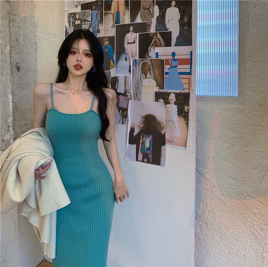 Knitted Sling Bag Hip Dress Women Summer