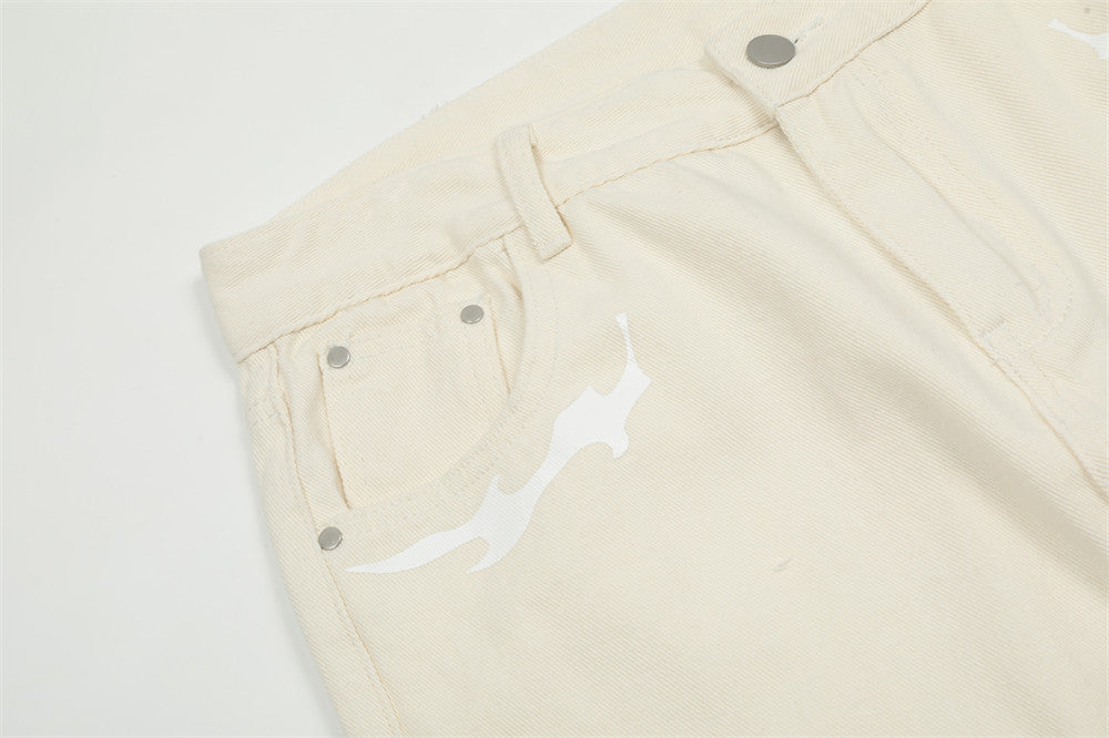 Personalized Printing Straight-leg Trousers Men