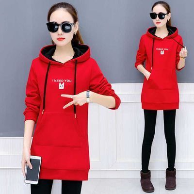 All-match Mid-length Plus Velvet Thickened Long-sleeved Jacket Women