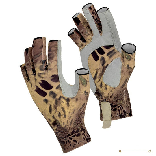 Fishing Gloves Exposed Five Fingers Breathable Non-slip Sunscreen Men