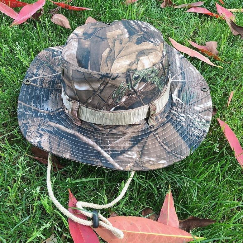 Boonie Hat Beige Broad-brimmed Hat Checked Cloth Men Women Mountaineering Outdoor Double-sided