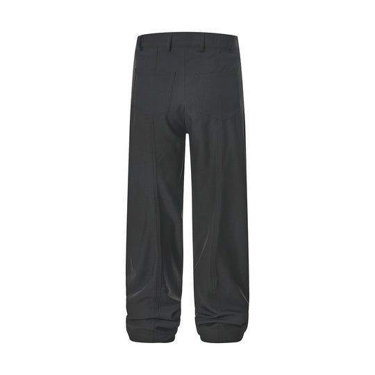Solid Color Loose Straight Trousers Men
