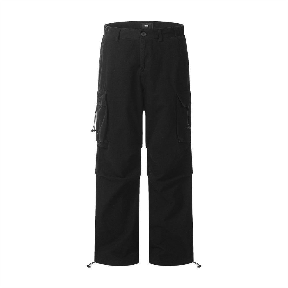 Pleated Paratrooper Tooling Straight-leg Trousers Men