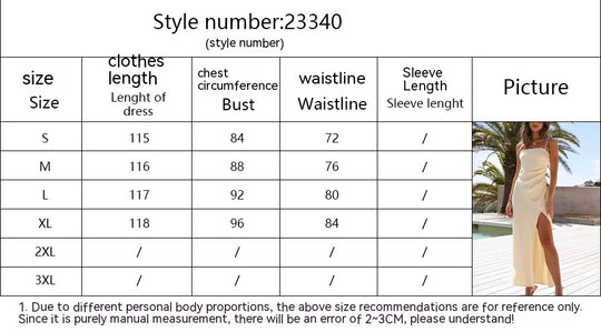Summer Pure Color Split Dress Women