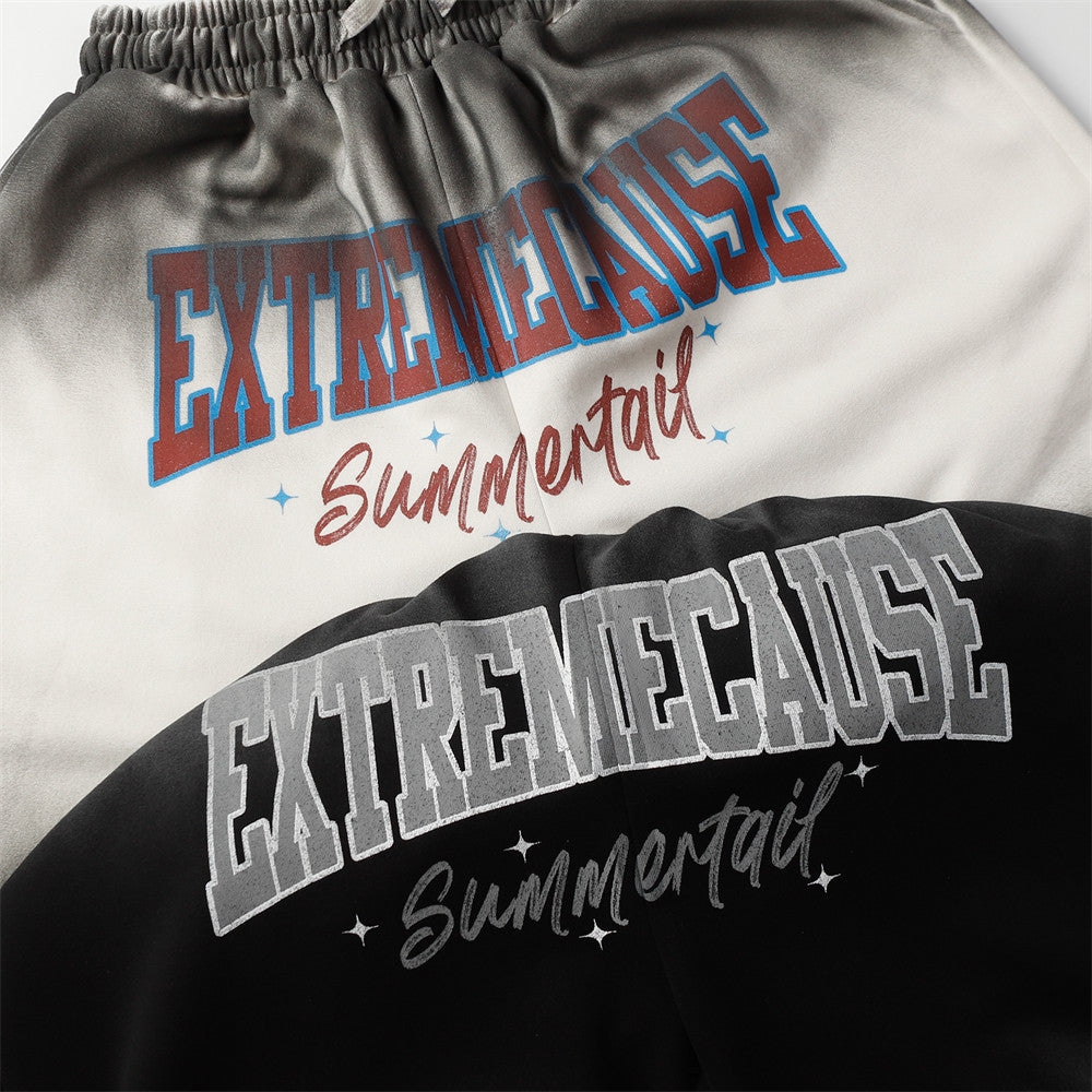 Fashion Gradient Tie-dye Loose Shorts Men