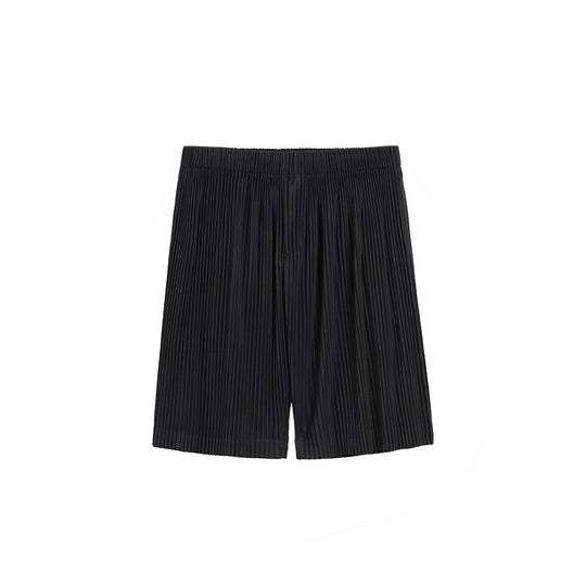 Thin Loose Casual Pants Pleated Elastic Waist Shorts For Men