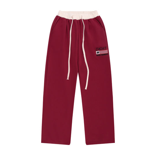 Color Matching Straight Casual Trousers For Men