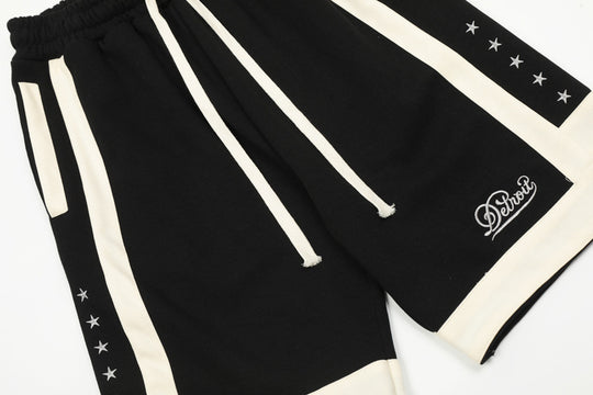 American Street Stitching Contrast Color Stripes Hip Hop Shorts Men