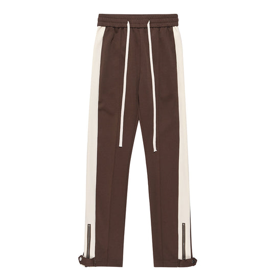 Fashion Stitching Casual Wide-leg Trousers Men