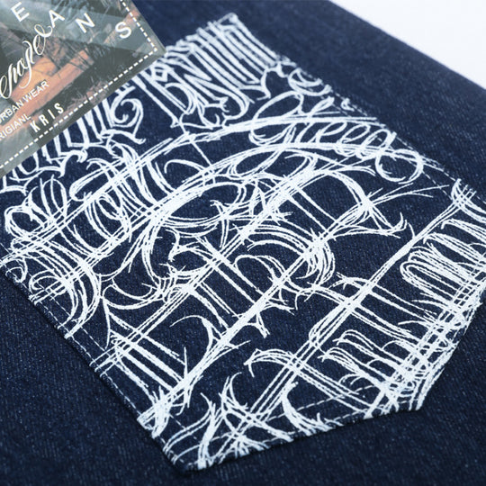 Letter Printing Straight Denim Shorts Men