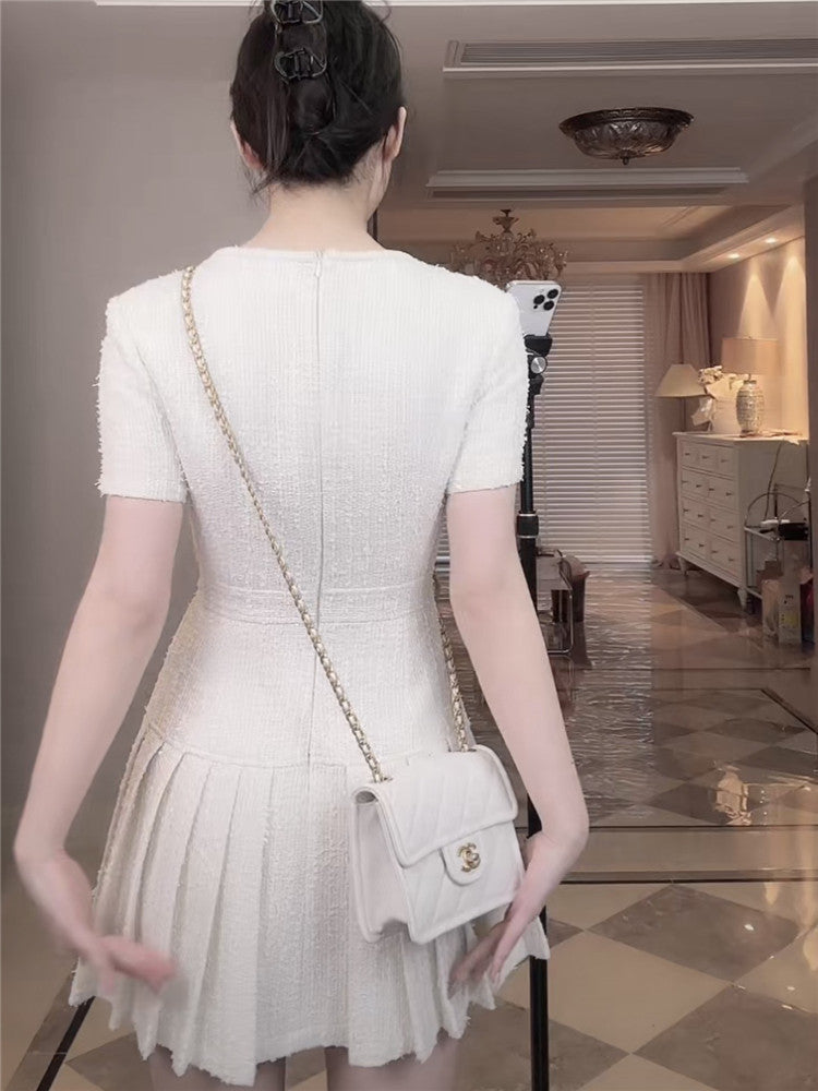 Summer New Style White Square Collar Dress Women